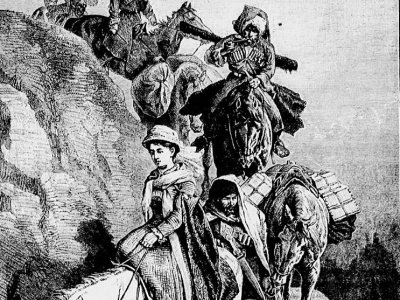 Carla Serena (1824-1884) en Mingrèlie, extrait de Marie Dronsart, Les Grandes Voyageuses, 1904. Source : BnF Gallica.